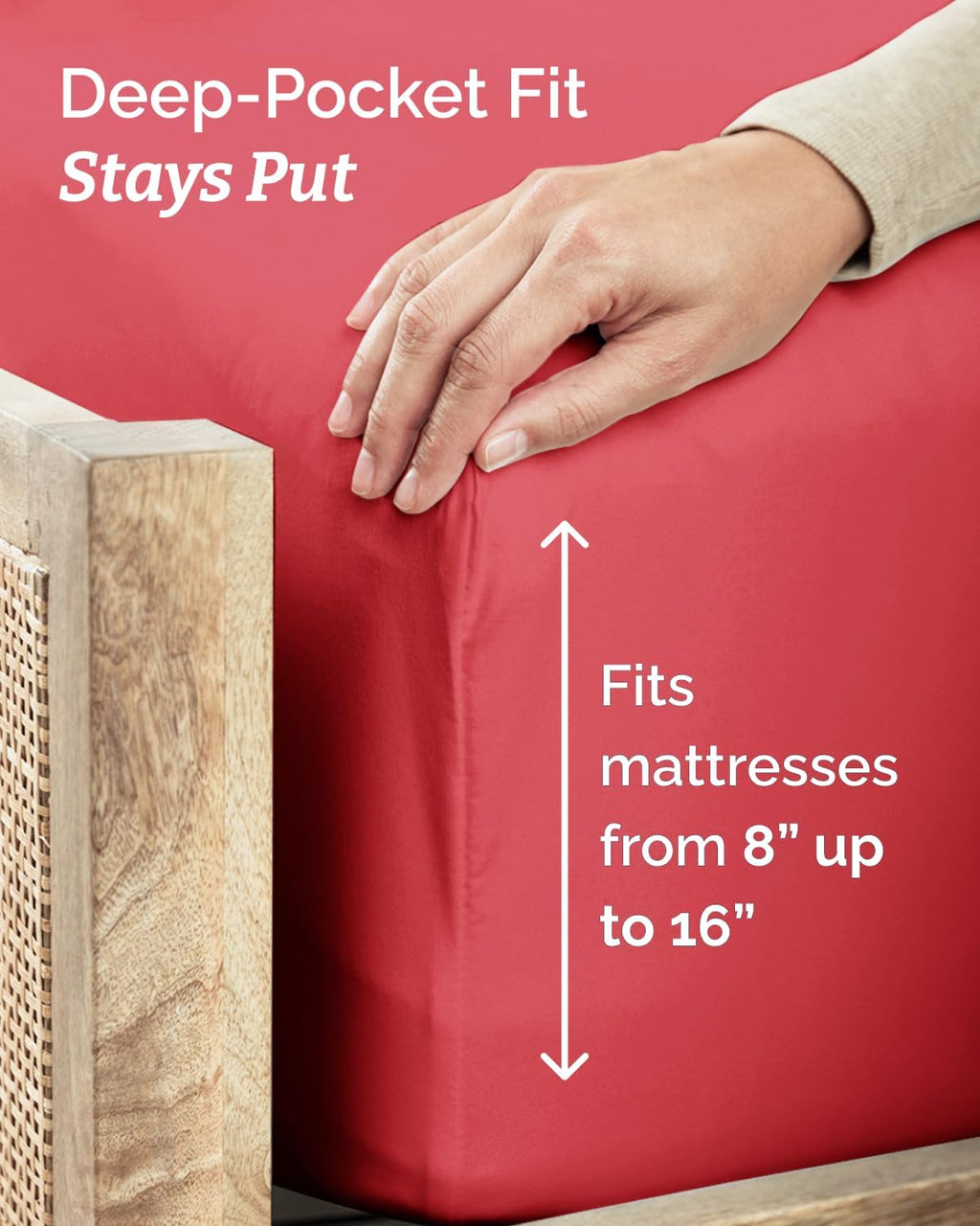 Skiennix Twin XL Sheet Set - Comfy Cooling Bed Sheets - Ultra-Soft, Deep Pockets, Wrinkle-Free - Red