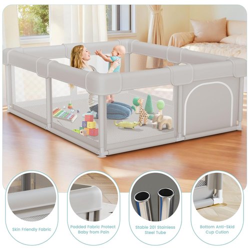 Besuhot Baby Playpen - Sturdy Safety Playard for Babies & Toddlers | 50x50 Indoor & Outdoor Activity Center