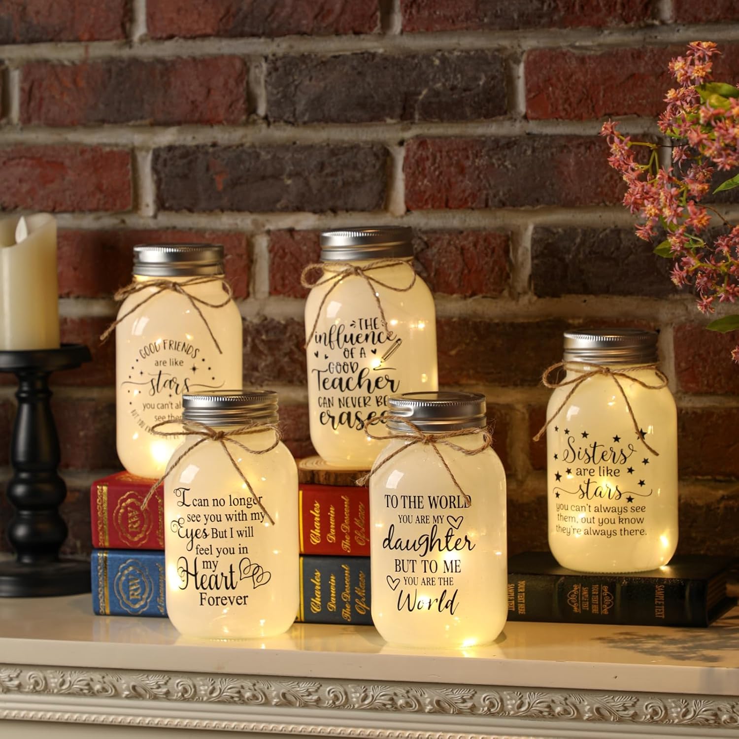 Maracco 30 oz Large Mason Jar Night Light - Thoughtful Gifts for Daughters from Mom & Dad | Perfect for Birthdays, Weddings, Graduations