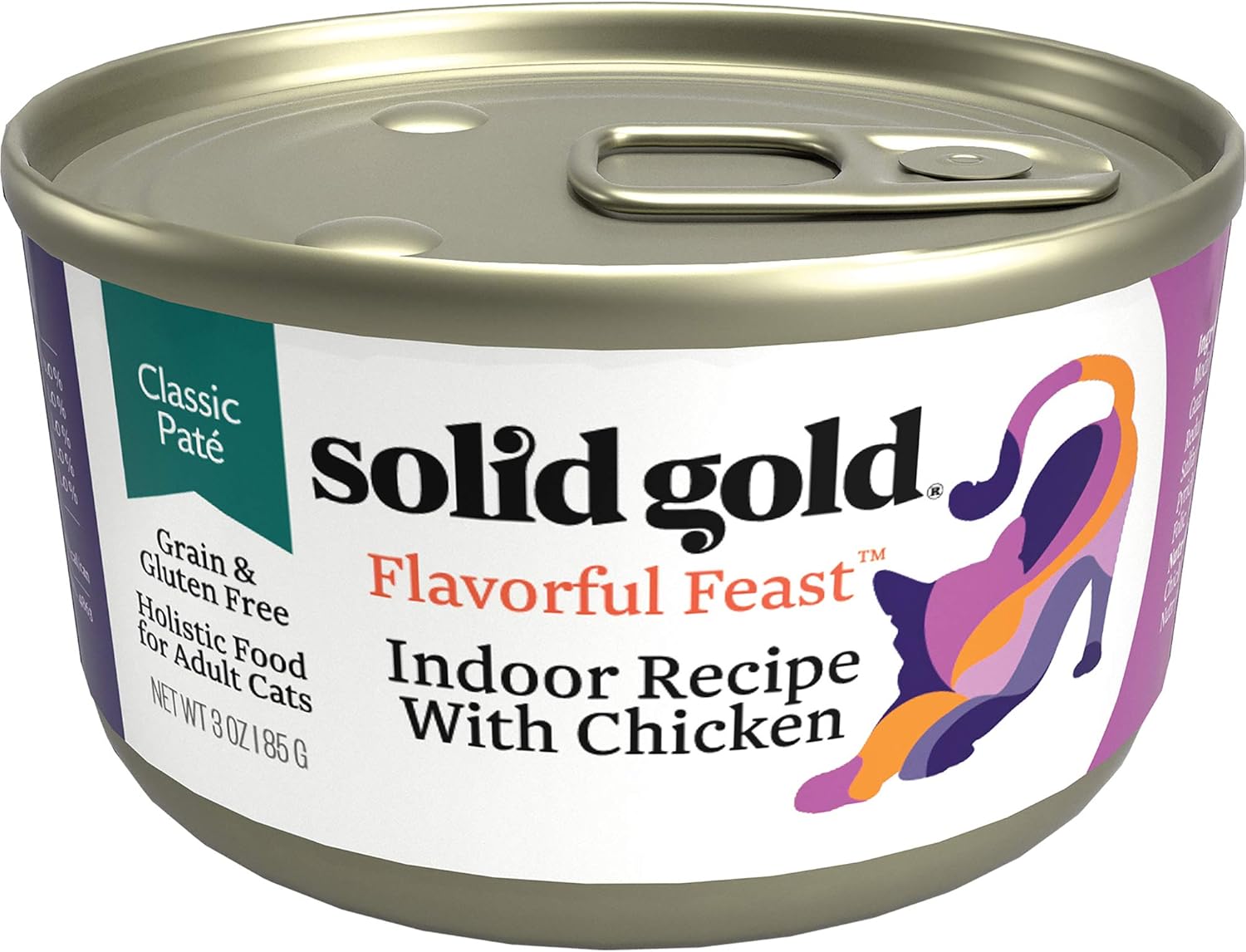 Solid Gold Wet Cat Food Pate - Grain-Free Canned Cat Food with Real Chicken & Omega Fatty Acids | 24ct/3oz