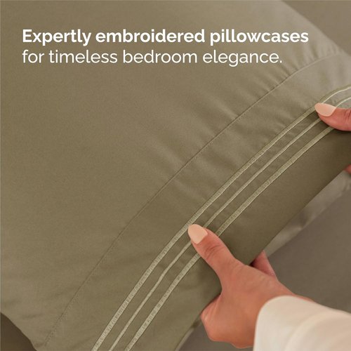King Size 4 Piece Sheet Set - Ultra-Soft Cooling Bed Sheets | Hotel Luxury Bedding - Oeko-Tex Certified - Khaki