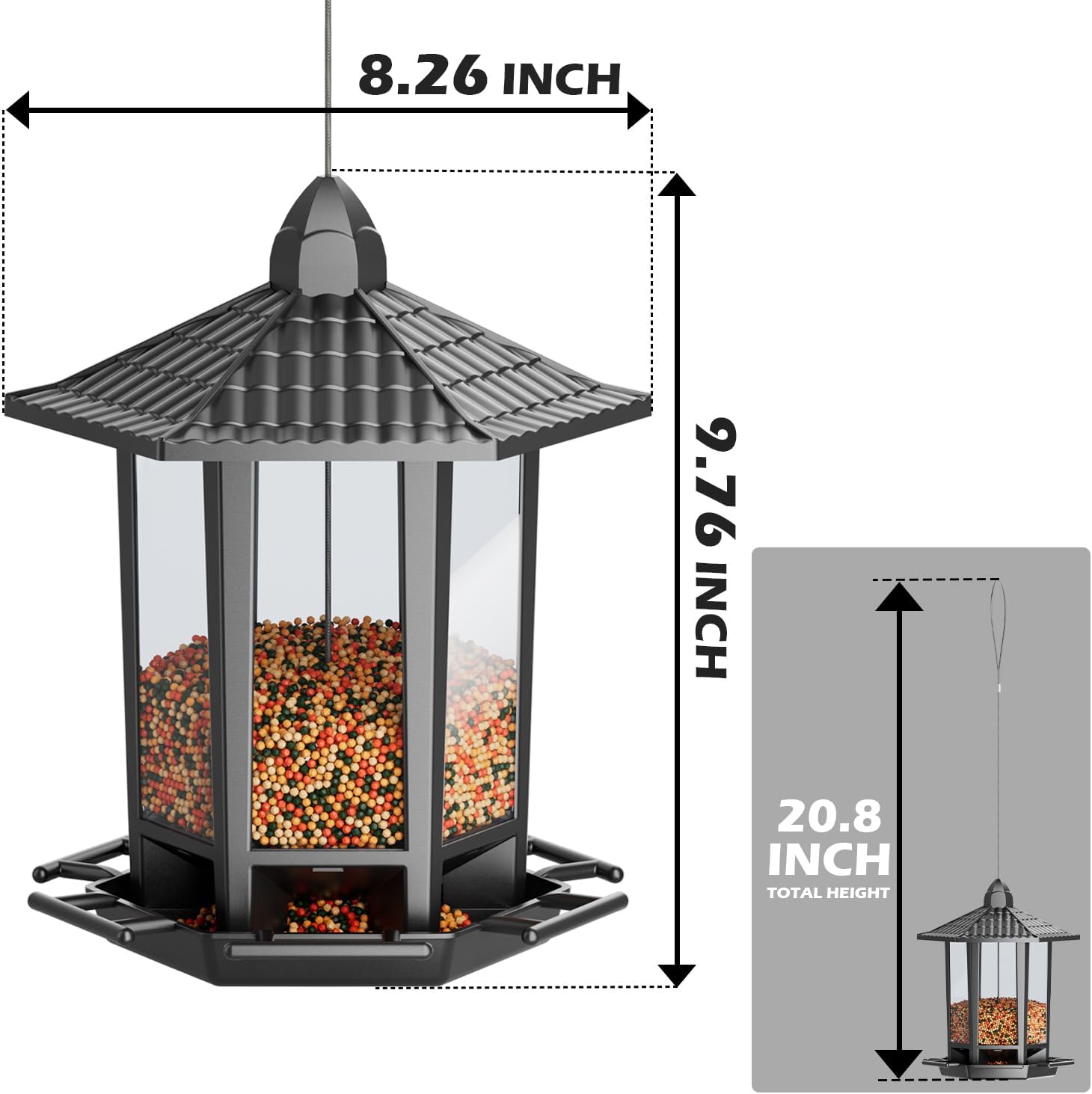 Birdream Bird Feeders - Retro Pagoda Design for Outdoor Hanging | Attract Wild Birds in Style