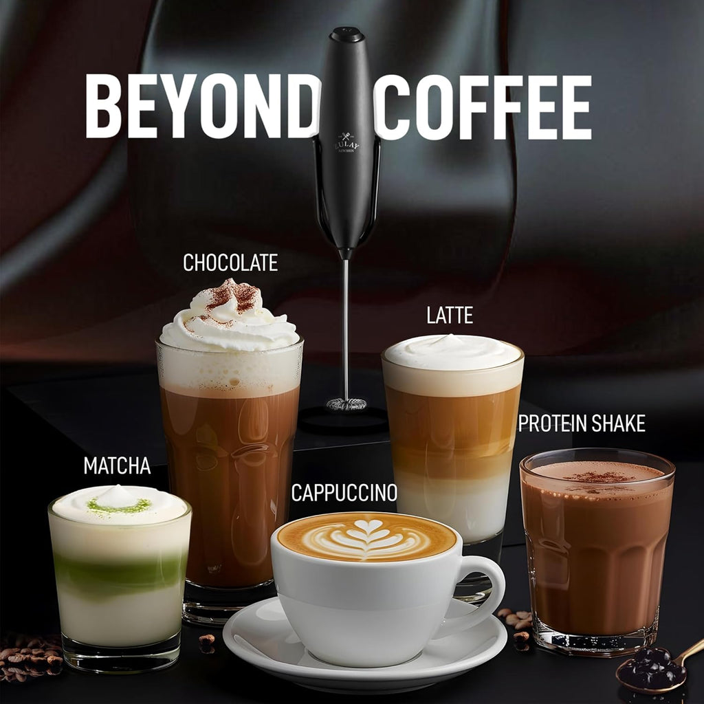 Zulay Kitchen Milk Frother Wand - Upgraded Electric Foam Maker for Lattes & Cappuccinos - Perfect Coffee Gift