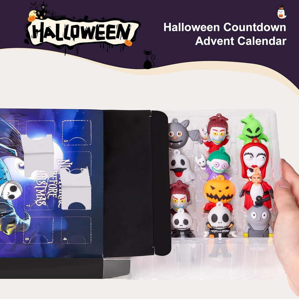 Nightmare Before Christmas Halloween Advent Calendar 2025 - 24 Scary Collectible Dolls | Black