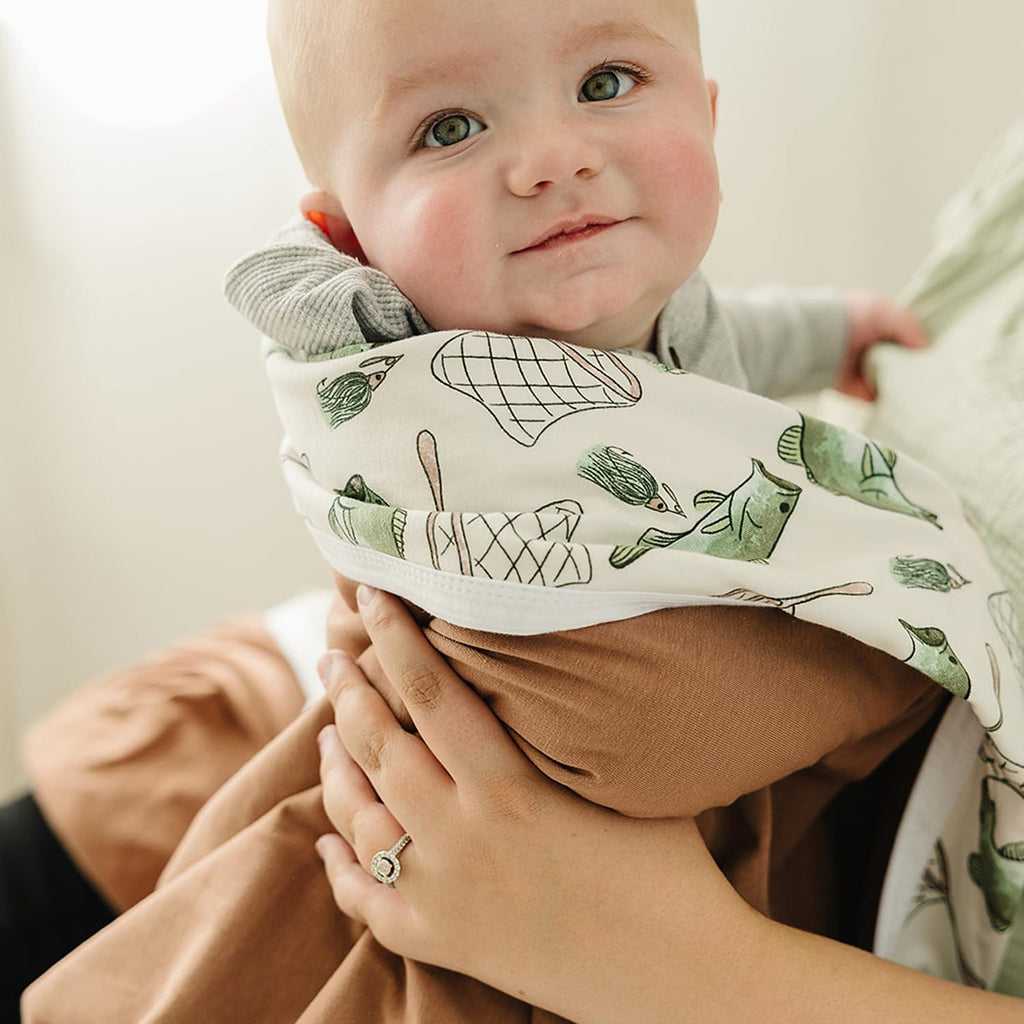 Pobibaby Premium Baby Blanket, Soft Stretchy Quilt for Babies, Toddlers, Kids (Gone Fishing)