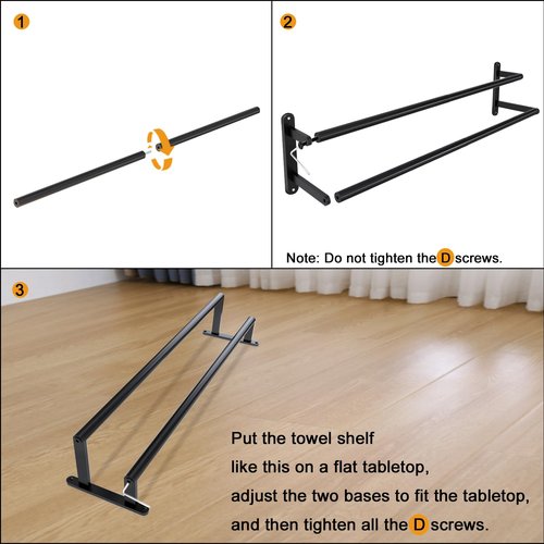 32Inch Double Towel Bar, JIAPAIDUO Towel Rack for Bathroom, Stainless Steel Double Bath Towel Bar, Wall Mounted Towel Holder, Matte Black