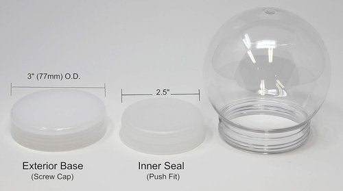 Creative Hobbies DIY Snow Globe - 4 Inch Clear Plastic Water Globe with Screw Off Cap for Custom Crafts