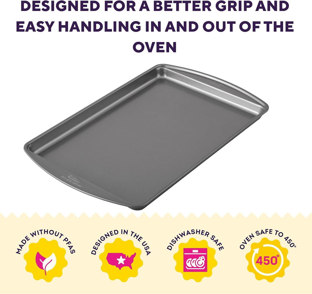 Wilton Gold Non-Stick Bakeware - Large Warp-Resistant Cookie Sheet, 17.25 x 11.5 in, PFAs-Free