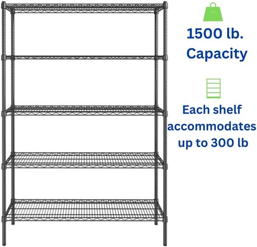 5-Tier Metal Adjustable Freestanding Garage Storage Shelving Unit by [Brand Name] - 36 in. W x 72 in. H x 14 in. D