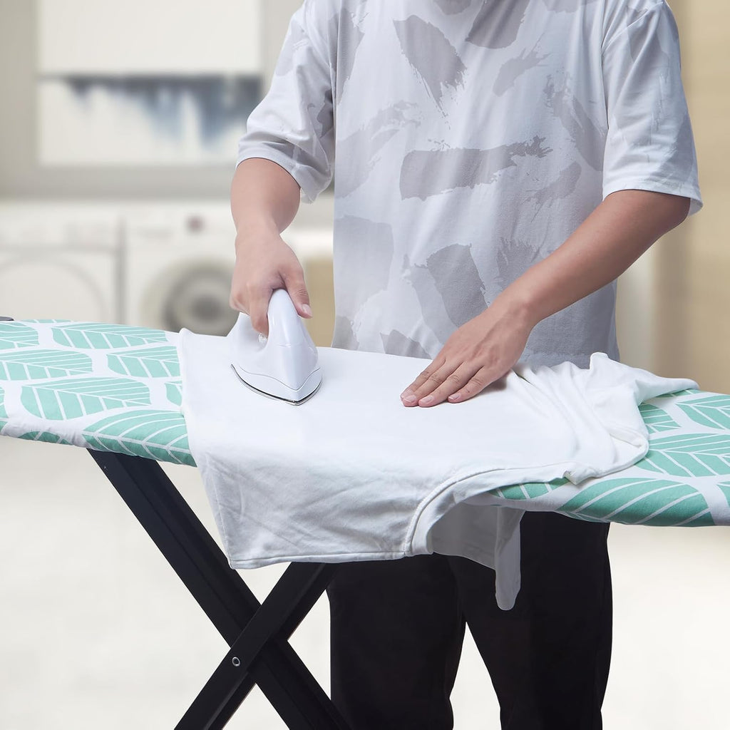 Seiritex Ironing Board Cover - Heat Reflective, Thick Padding, Elasticized Edges | Standard Size 15 x 54 (Green Leaf)