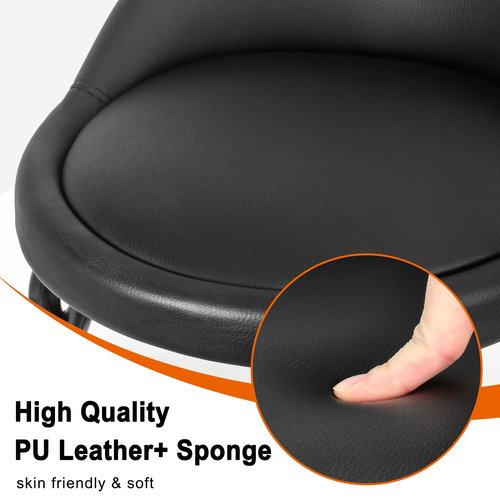 LWADALN Rolling Stool with Backrest Low Height Rolling Stools, Low Roller Stool Chair, Roller Seats for Home, Office, Garage, Shop, Library