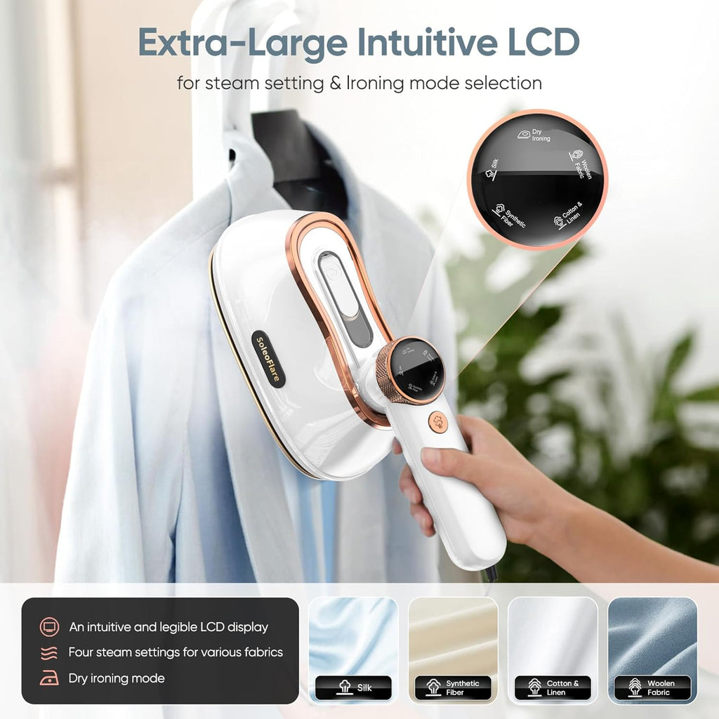 Steamer for Clothes - Skiennix 1200W Travel Steam Iron with 5 Modes & 180ml Capacity, White