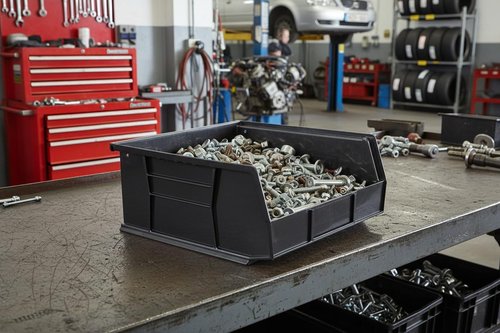 Hudson Exchange Plastic Stackable Storage Bins - 11" x 11" x 5" (3 Pack) | Versatile Black Containers