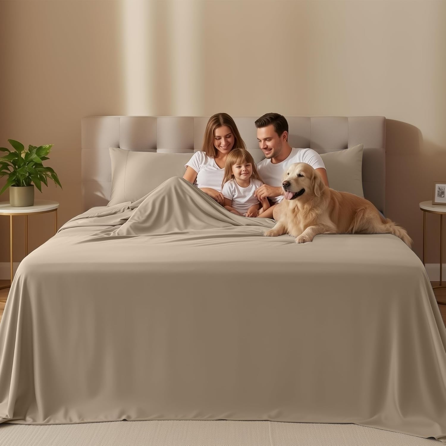 Utopia Bedding Twin Sheet Set - Soft & Breathable Microfiber, 3-Piece Bed Sheets, Oeko-Tex Certified | Sand Color