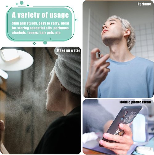 KINBOM Refillable Perfume Atomizers - Travel-Sized Plastic Spray Bottles (5ml) for Hair, Face & Plants