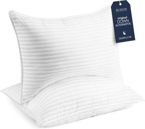 Beckham Hotel Collection Bed Pillows - Soft Down Alternative Set of 2 for All Sleep Positions | Standard/Queen Size