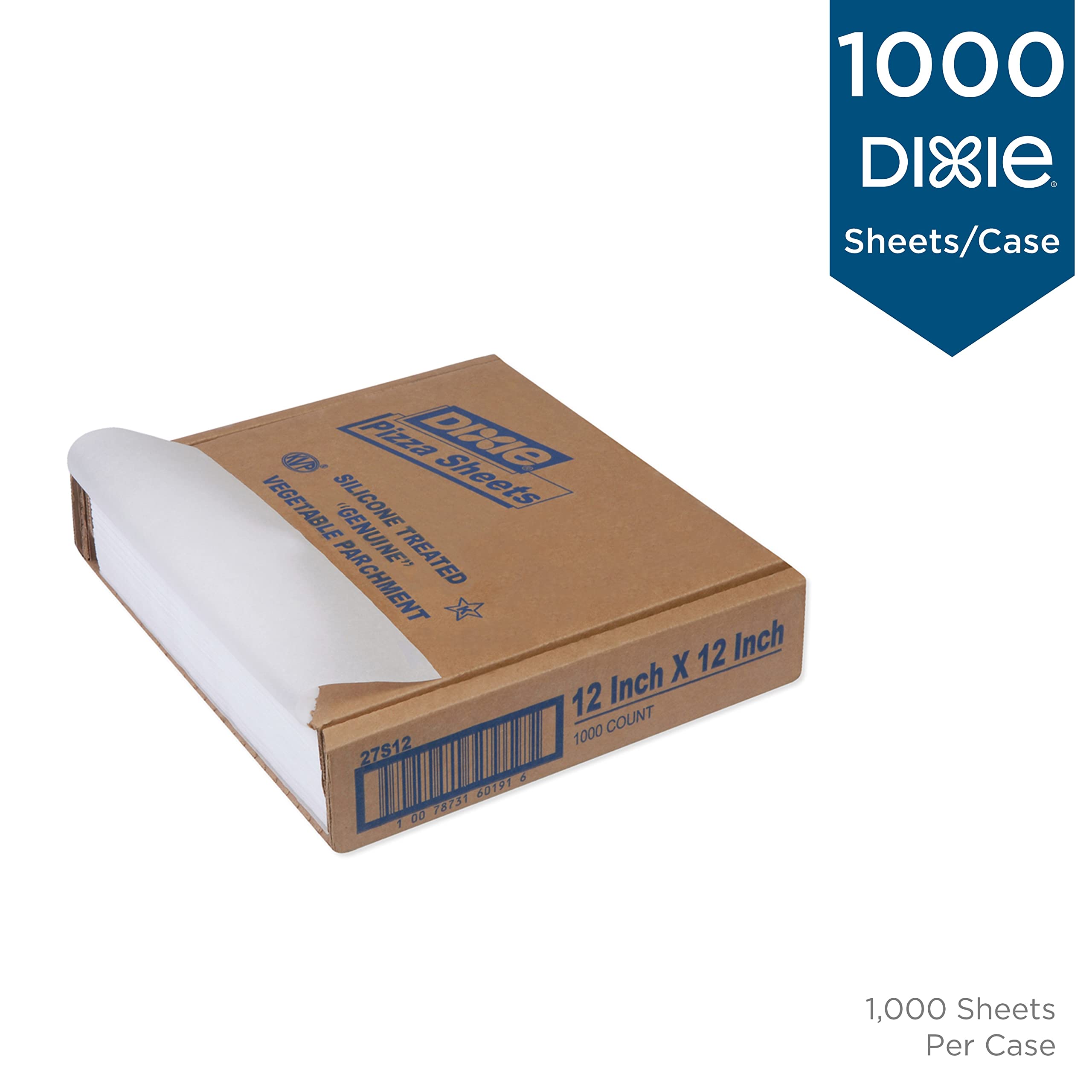 Dixie Parchment Silicon-Coated Pizza Sheet by GP PRO (Georgia-Pacific), White, 27S12, 12" L x 12" W, (Case of 1,000)