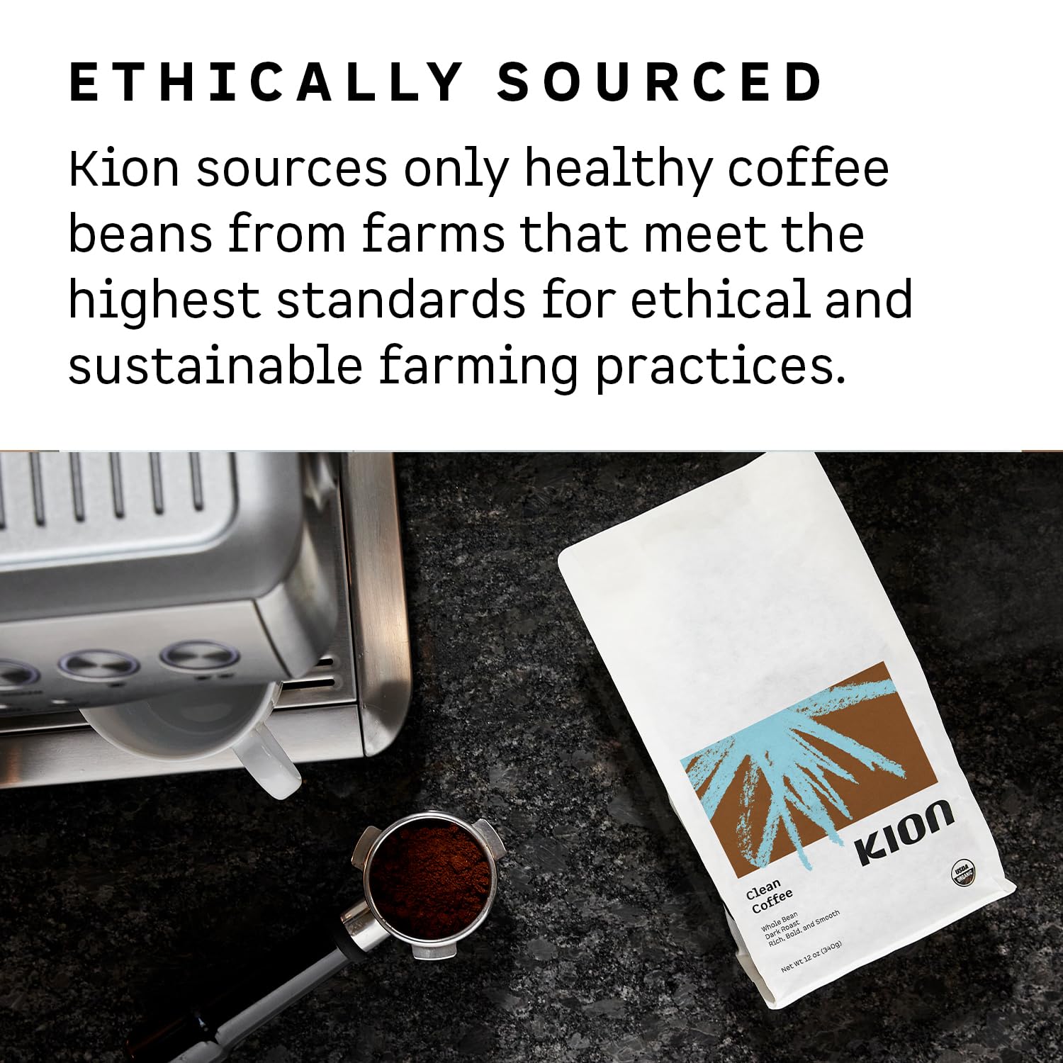 Kion Organic Coffee | Tested for Toxins | Roasted to Maximize Health and Taste | Whole Bean Dark Roast 12 Oz (3 Pack)
