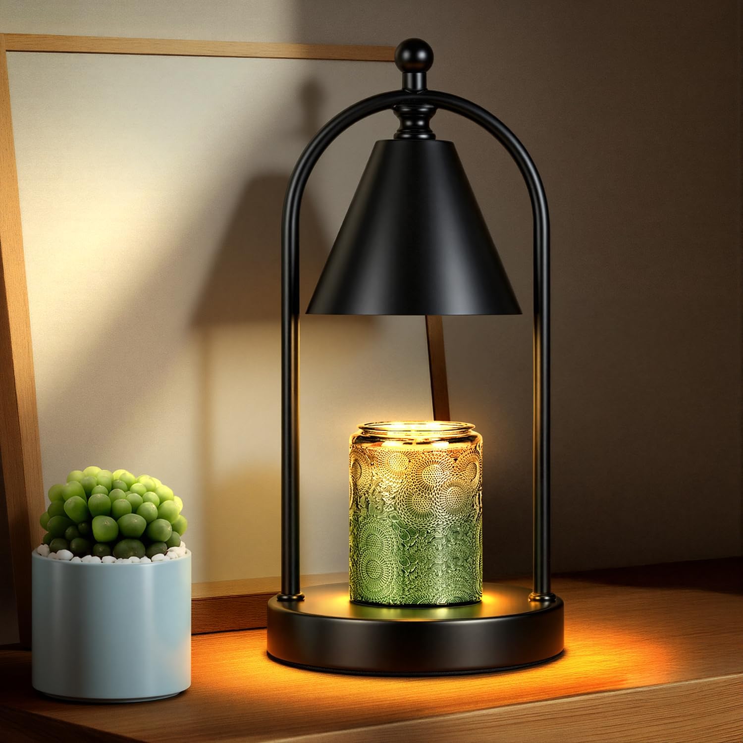Soilsiu Candle Warmer Lamp - Dimmable Electric Candle Light for Home Decor | Timer & 2 Bulbs Included