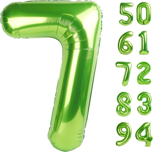 Light Green Number 7 Balloon - 40 Inch Birthday Decoration for Girls & Women