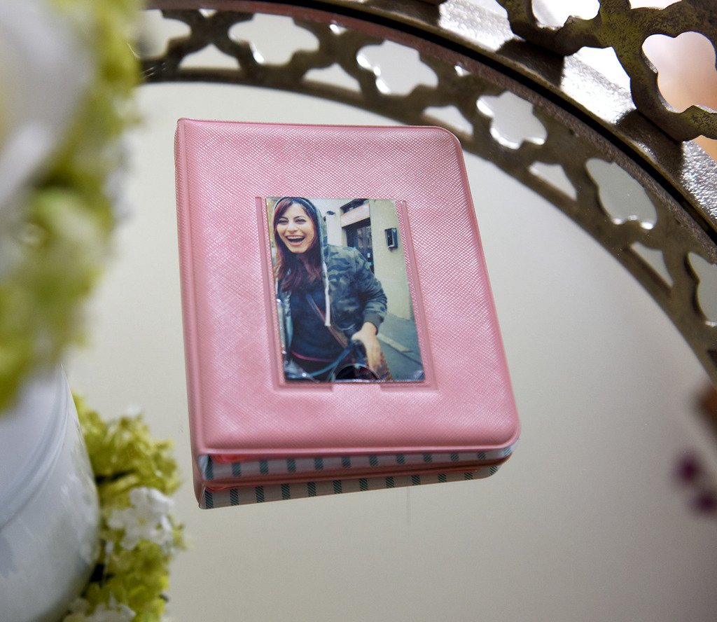 Zink Polaroid 64-Pocket Photo Album w/Window Cover for 2x3 Photo Paper (Snap, Zip, Z2300) - Pink
