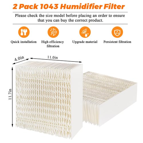 Blutoget 1043 Super Humidifier Wick Filter Replacement for Essick Air AIRCARE EP9500 EP9700 EP9800 EP9R500 EP9R800 821000 826000 826800 831000 Bemis Space Saver 800 8000 Series Humidifiers (2 Pack)
