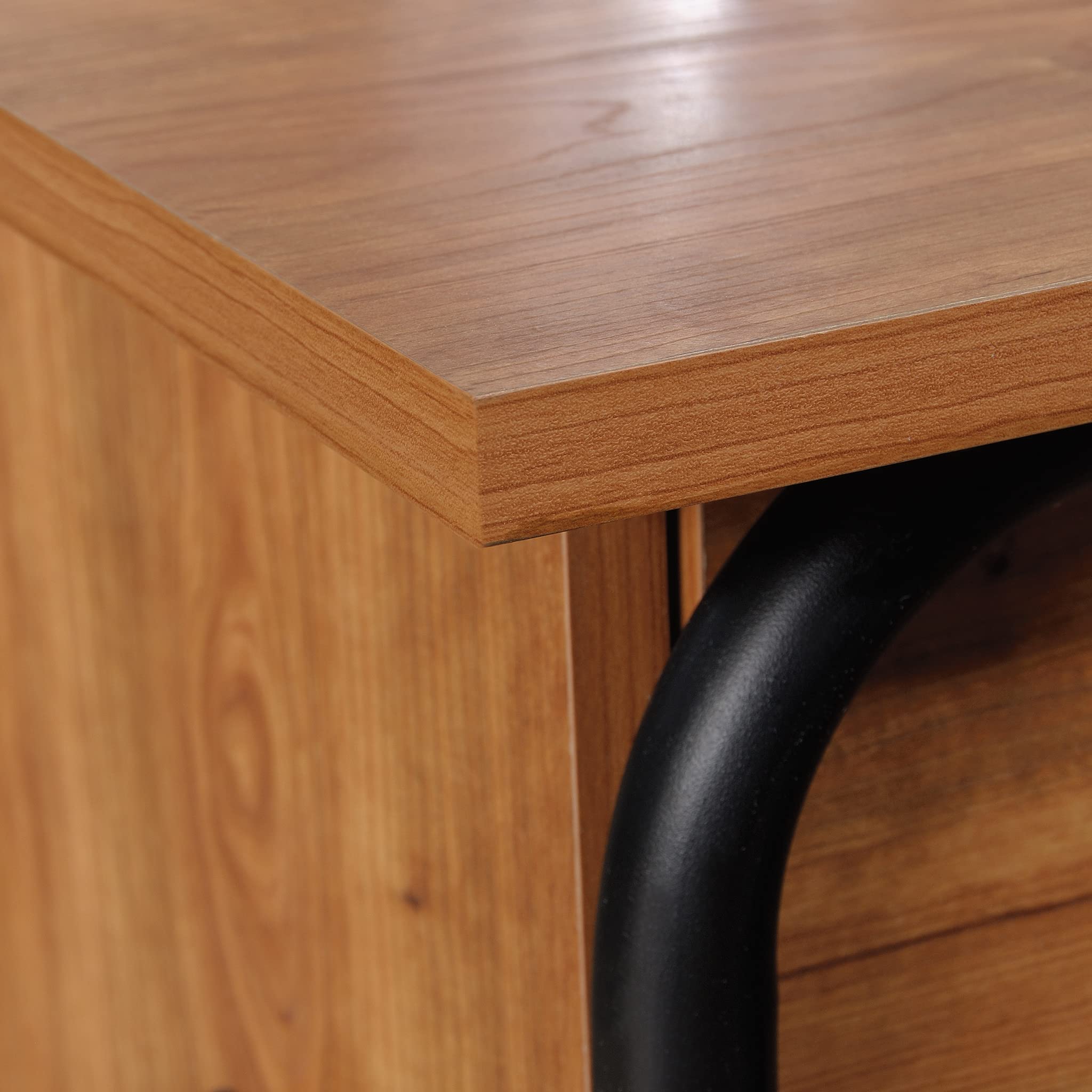 Sauder Union Plain Side Table with Flip Down Door, Prairie Cherry Finish