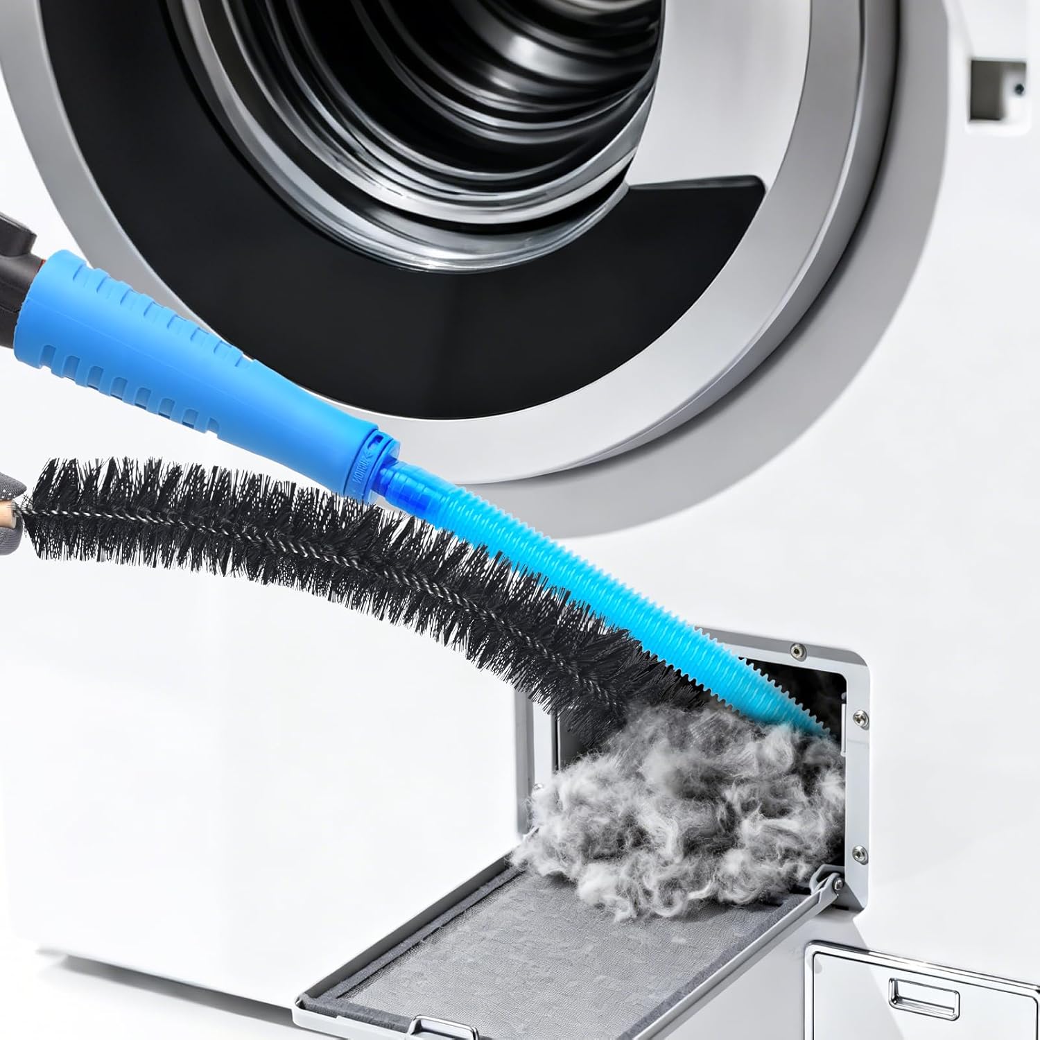 Universal Dryer Vent Cleaner Kit - Vacuum Hose Attachment & Lint Brush for Efficient Cleaning