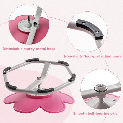 ROBOTIME Kids Sensory Swivel Chair, Autism Spinning Chair for Kids Sensory with Non-Slip Design, Training Body Coordination, No Assembly (Pink)