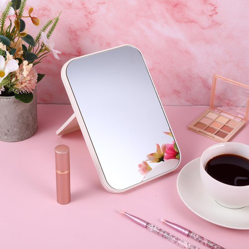 12 Pack Spa Mirrors for Party, Mirror Bulk, Small Table Mirror with Stand, 7.87 Inch Adjustable Vanity Desktop Folding Mirrors, 4 Colors for Makeup Travel