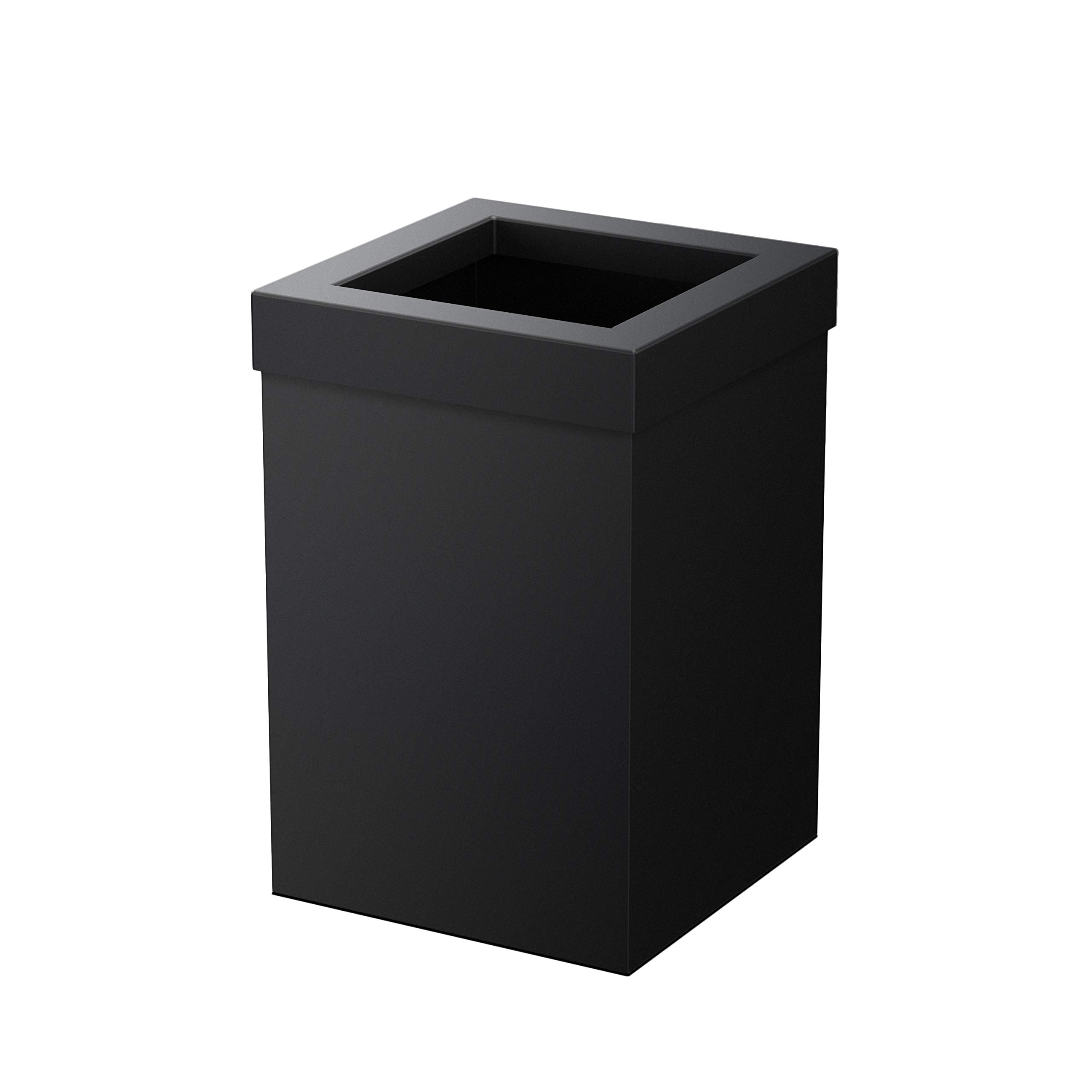 Gatco Small Bathroom Trash Can With Lid, Square 3 Gallon Stainless Steel Wastebasket, Under Sink, Matte Black, For Bathroom, Bedroom, Office (1915)