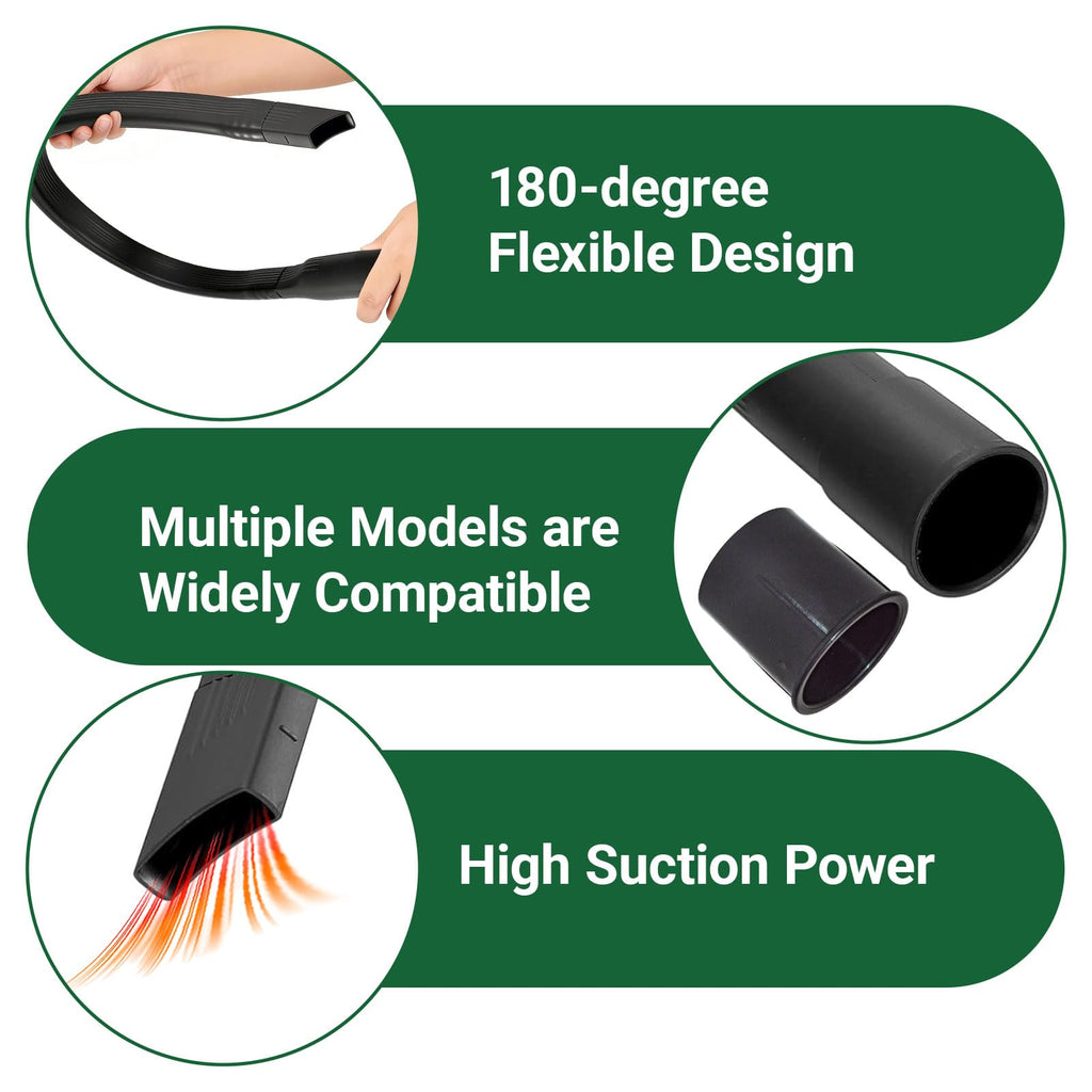 EZ SPARES Flexible Crevice Cleaning Tool 25inch Replacement,Vacuum Hoses Accepting 1-1/4",1-3/8" Attachment for Home Car Detailing Removable Brush Head Univeral,Deep Reach Precision Cleaning