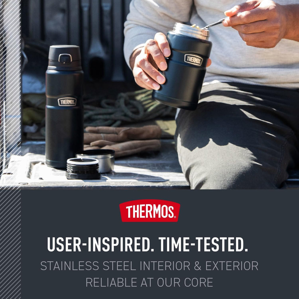 THERMOS Stainless King Vacuum-Insulated Food Jar - 24 Ounce, Durable Matte Steel Finish
