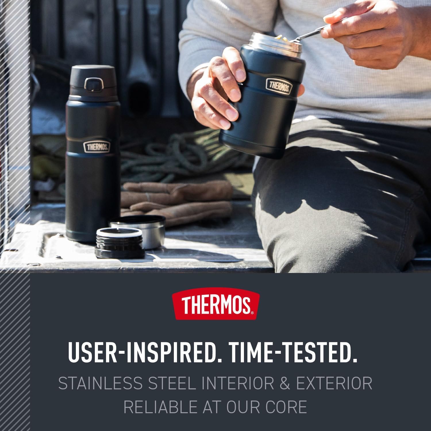 THERMOS Stainless King Vacuum-Insulated Food Jar - 24 Ounce, Durable Matte Steel Finish