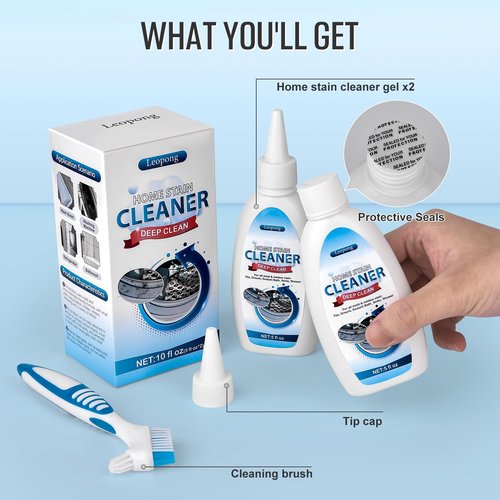 Leopong Home Cleaner Gel, Cleaner for Washing Machine, Refrigerator Strips, Household Shower, Kitchen Sinks, Walls, Tiles, Bathrooms- 10 fl oz