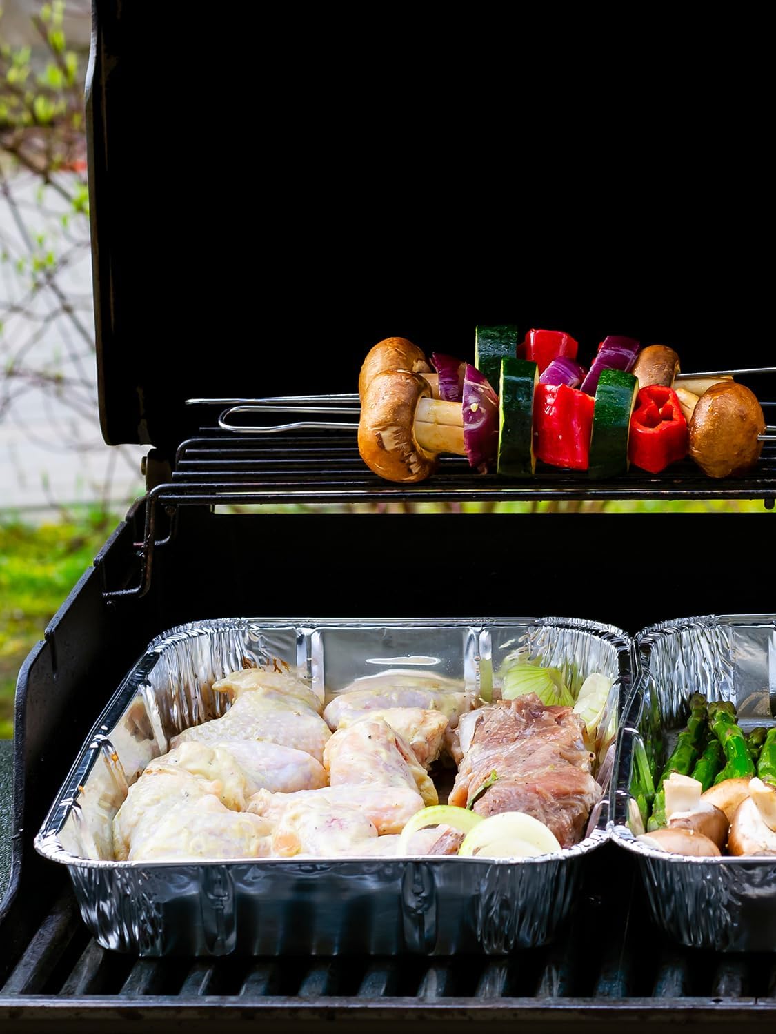 NEEBAKE 40 Pack Disposable Aluminum Pans Set - 20 Large 9x13 & 20 Small 8x8 Foil Trays for Meal Prep