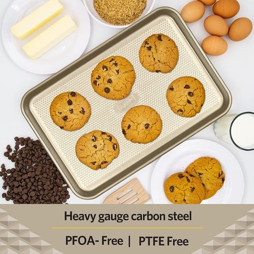 Glad Premium Nonstick Cookie Sheet - Heavy-Duty Baking Pan with Raised Diamond Texture | Medium Size
