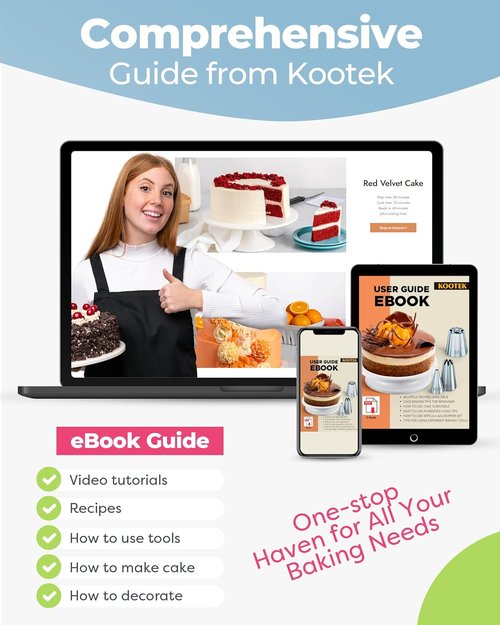 Kootek 32-Piece Cake Decorating Kit - 24 Icing Piping Tips & 2 Reusable 12-Inch Pastry Bags