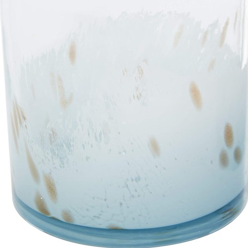 Deco 79 Glass Shell Handmade Living Room Decorative Jars Decorative Container with Whale and Seashell Tops, Set of 2 Jar with Lid 5"W, 9"H, Blue