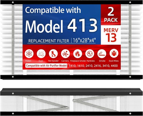 AprilAire 413 Replacement Filter - MERV 11 Whole House Air Purifier Filter | 16x25x4 Inches (2 Pack)