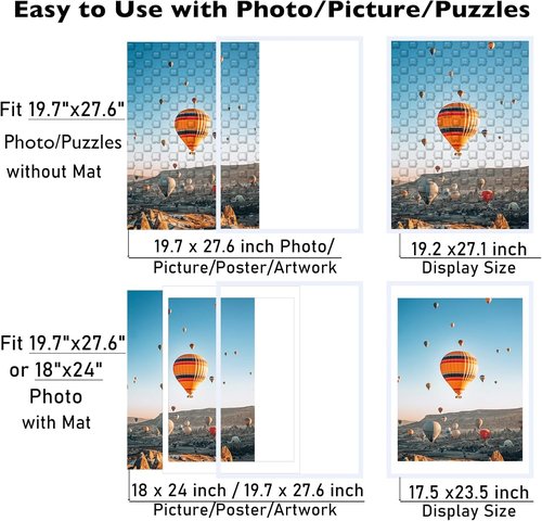 JCJMY Puzzle Frame - Display 1000-Piece Puzzles or Photos | 19.7x27.6 Inch, White Finish