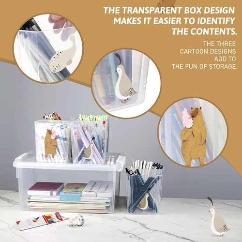 Loobuu 17QT Plastic Storage Bin with Lid - Stackable Clear Organizer Box for Crafts & Toys