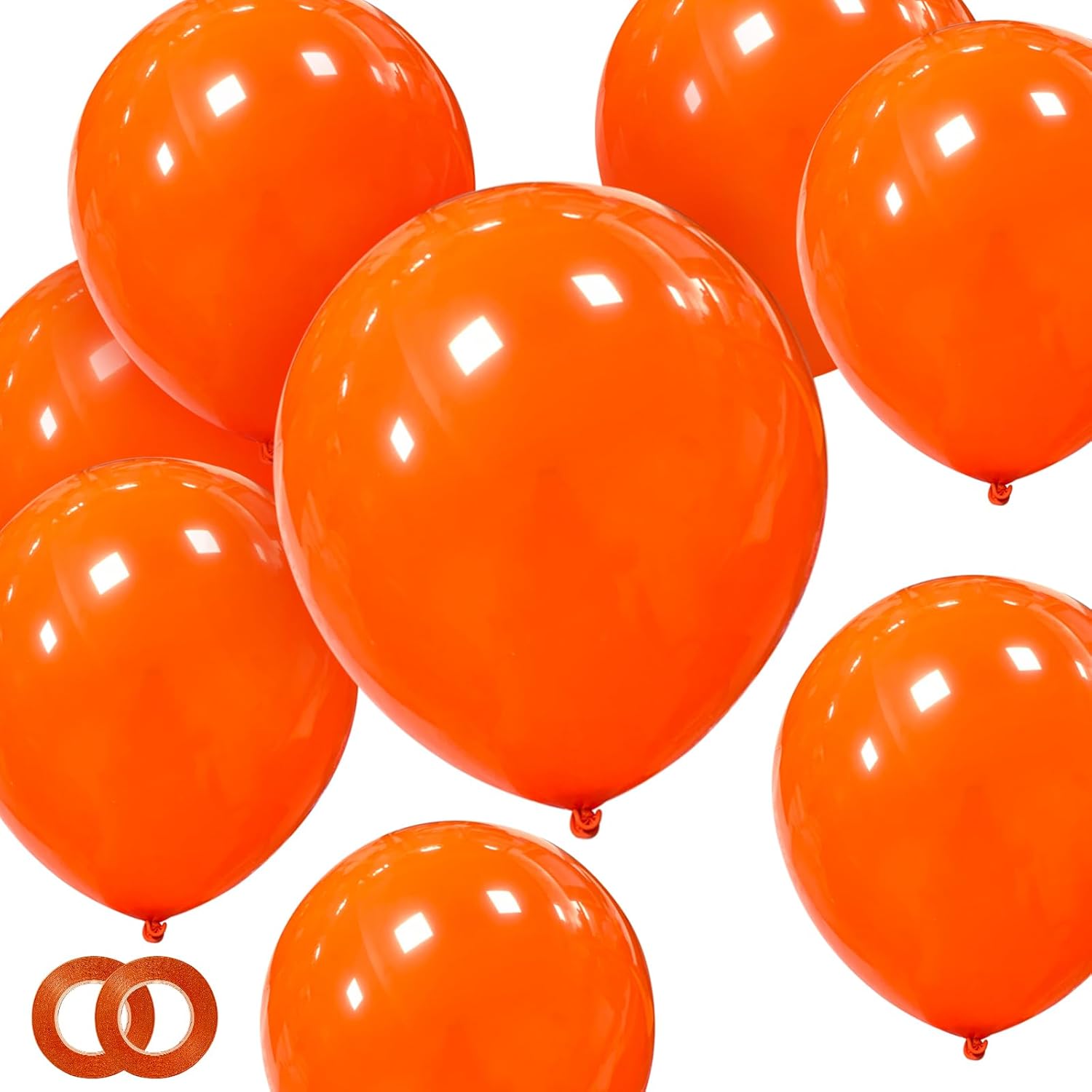 Orange Balloons - 100 Pack 12-Inch Thick Latex Helium Balloons for Halloween & Birthday Parties