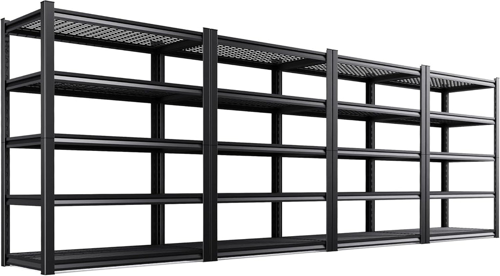Regine Switzerland Heavy Duty Garage Shelving | Set of 4 Adjustable 71"H Metal Storage Units - 3000LBS Capacity