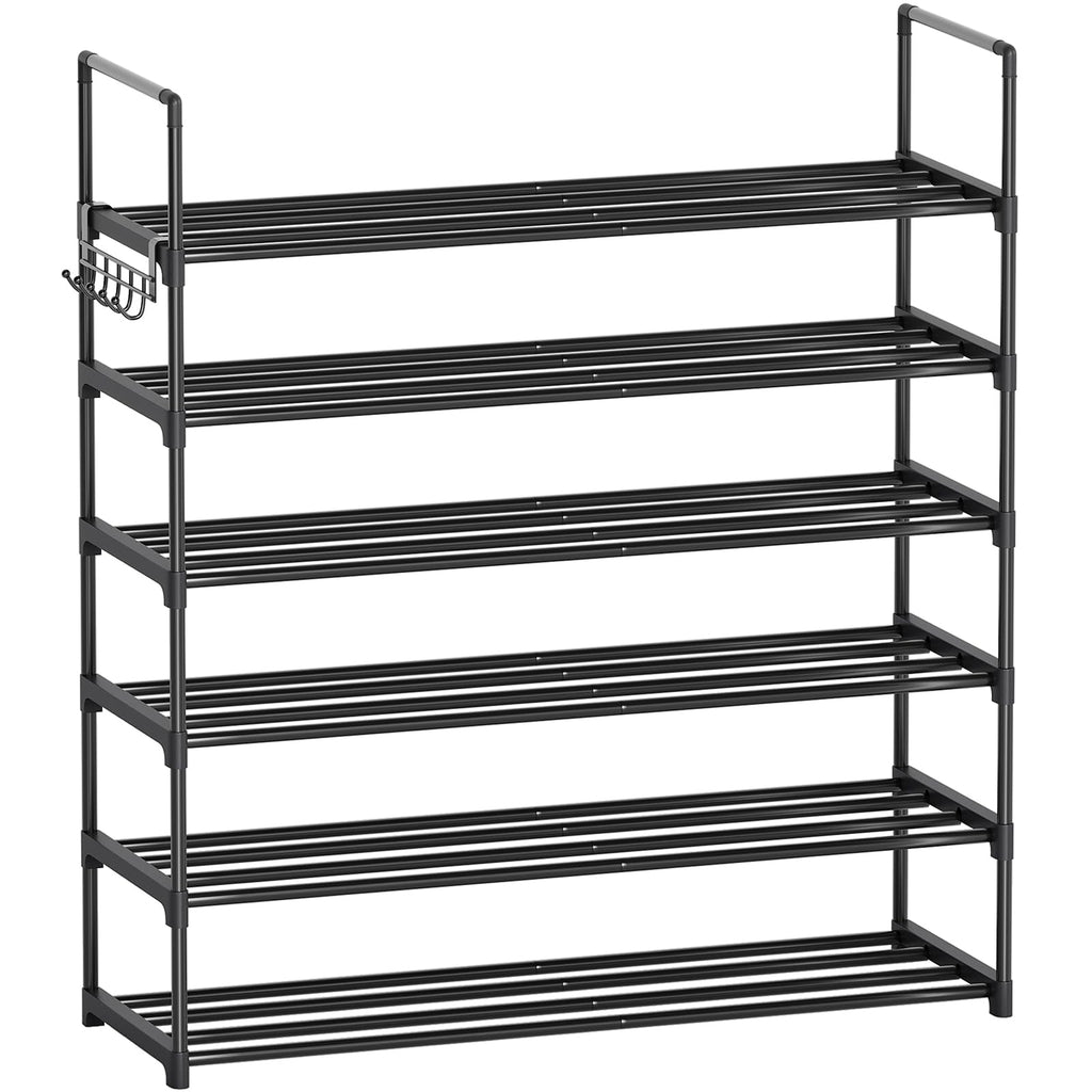 Saincustom 6 Tier Shoe Rack, Shoe Rack for Closet, Shoe Organizer for Entryway, Shoe Storage for Front Door Entrance & Entryway, Large Shoe Stand Holder Adjustable Shelf Height
