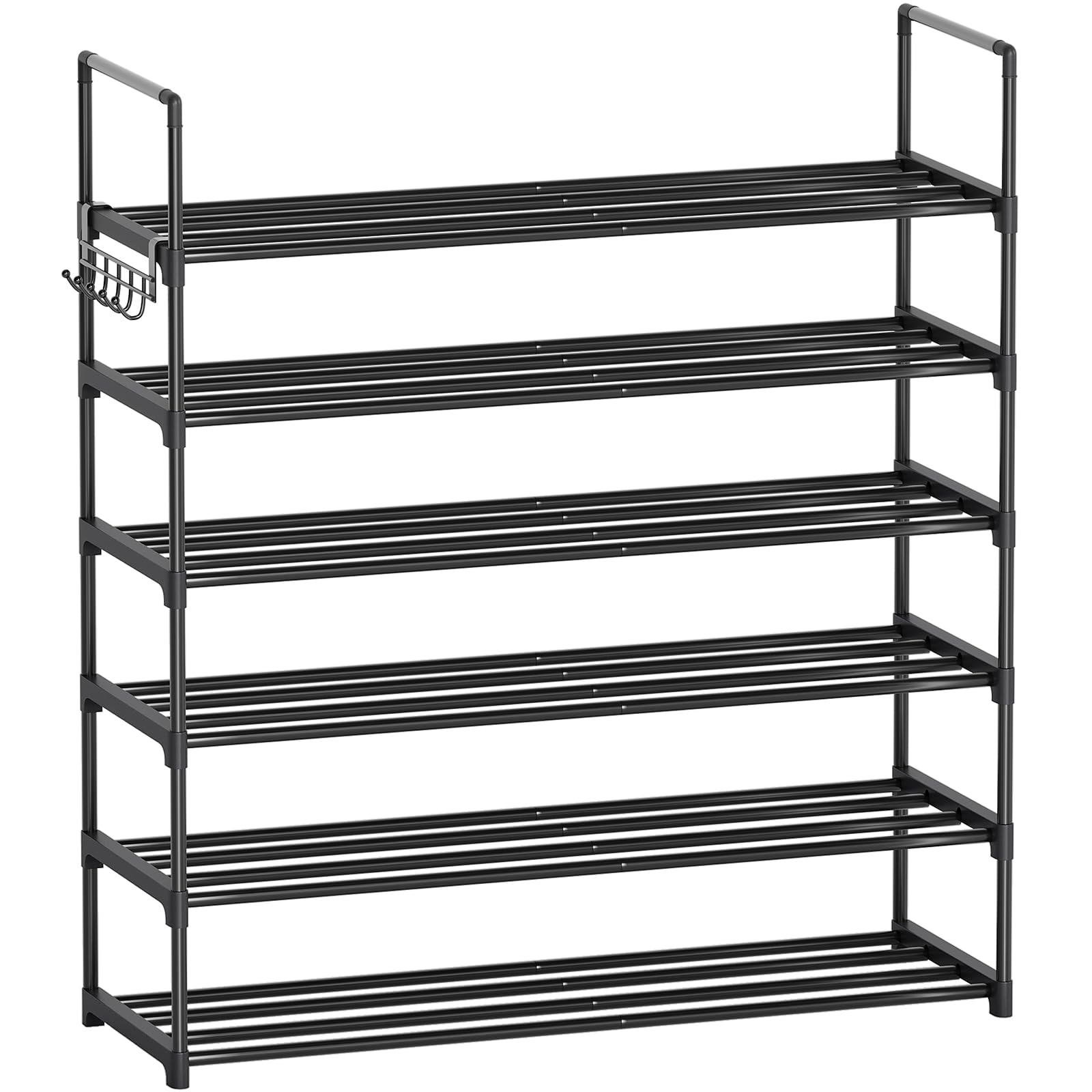 Saincustom 6 Tier Shoe Rack, Shoe Rack for Closet, Shoe Organizer for Entryway, Shoe Storage for Front Door Entrance & Entryway, Large Shoe Stand Holder Adjustable Shelf Height