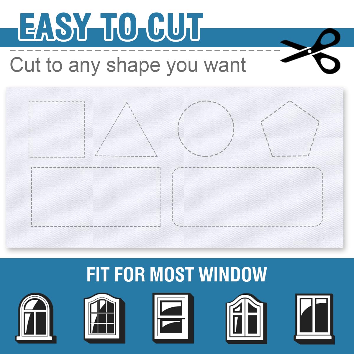 H.VERSAILTEX Portable Blackout Curtains for Bedroom 80" x 67", 100% Blackout Blind Curtain for Window No Drill Blackout Roller Shades with Thermal Insulated for Living Room Cut to Any Size, Black