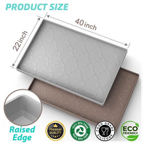 SIKADEER 40" x 22" Under Sink Mat Waterproof, Silicone Mat Kitchen Drawer Shelf and Cabinet Liner, Sink Protector for Kitchen Organizers and Storage, Boot Tray Pet Food Mats