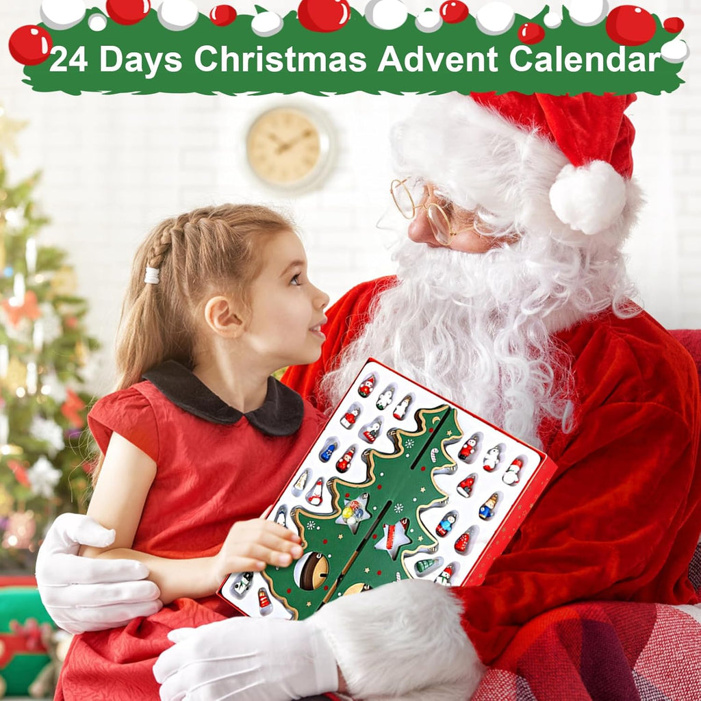 ZEEYUAN Christmas Advent Calendar - 24-Day Countdown Decoration for Kids | Festive Tabletop Decor 2025