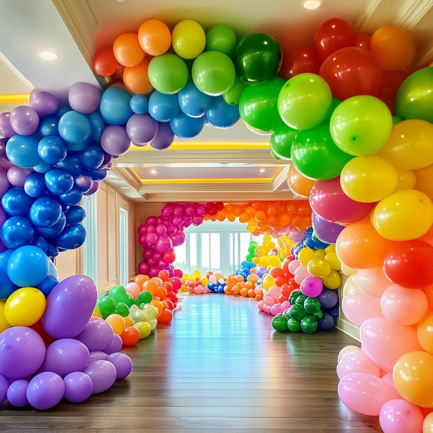 Skiennix Rainbow Latex Balloons - 150 Pcs Assorted Colors | 5-Inch Round Helium Balloons for Parties